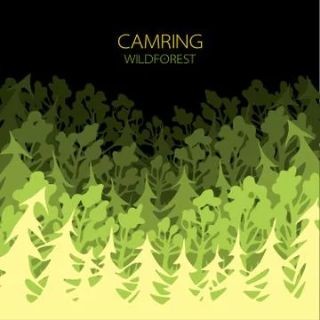 Flat forest background Stock Illustration