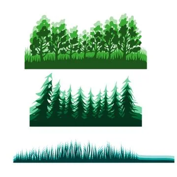 Flat forest background Stock Illustration
