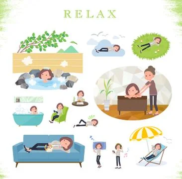 Flat Formal no collar jacket women relax Stock Illustration