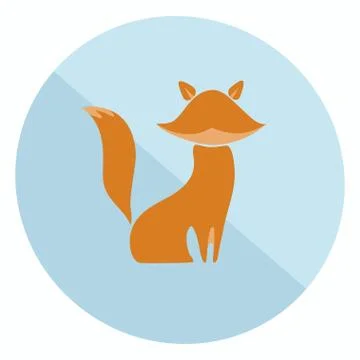 Flat fox icon Stock Illustration