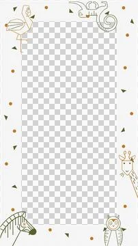 Flat frame is showing dark-teal panel with animal motifs and geo shapes, Illustrazione stock