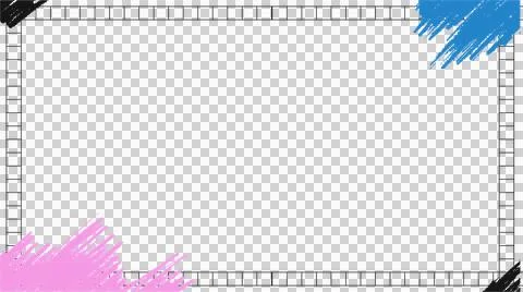Flat frame is showing tile border with blue-pink strokes on transparent 库存插图