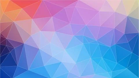 Flat Frash color geometric triangle wallpaper. Horizontal vector background Stock Illustration