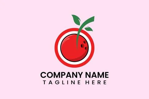 Flat fruit ball sport icon symbol logo template Stock Illustration