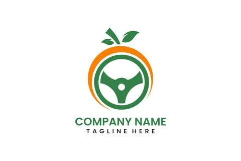 Flat fruit driver icon symbol logo template Stock Illustration