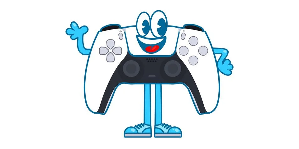 Flat Gamepad Or Controller Cartoon Mascot Character Vector Illustration Stock Illustration