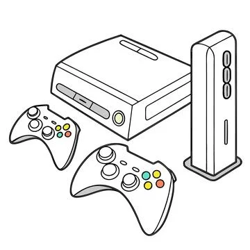 Flat Gaming Console With Controllers (1) vector illustration design 96 Stock Illustration