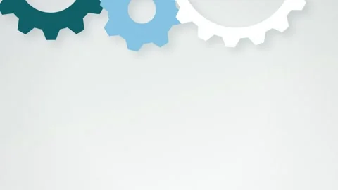 Flat gear cogs rotating seamless loop motion background Stock Footage 345601025