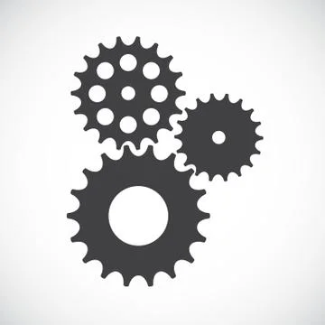 Flat Gear Icon. Cooperation and Teamwork Concept. Vector Illustr Illustrazione stock