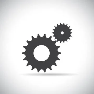 Flat Gear Icon. Cooperation and Teamwork Concept. Vector Illustr Illustrazione stock