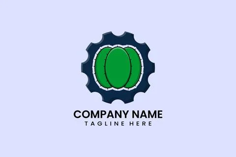 Flat gear mechanical engineering logo template イラスト素材