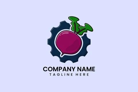 Flat gear mechanical engineering logo template イラスト素材