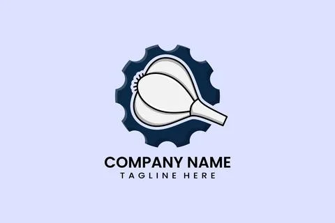 Flat gear mechanical engineering logo template Stock Illustration