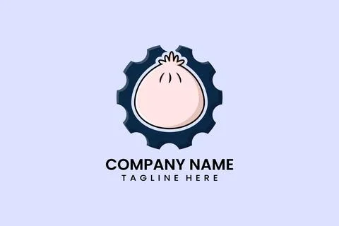 Flat gear mechanical engineering logo template イラスト素材