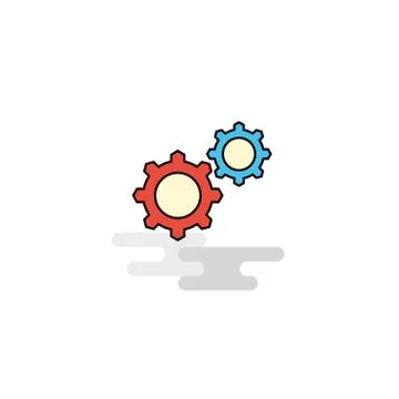 Flat Gear setting Icon. Vector Illustrazione stock