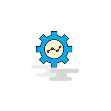 Flat Gear setting  Icon. Vector Illustrazione stock