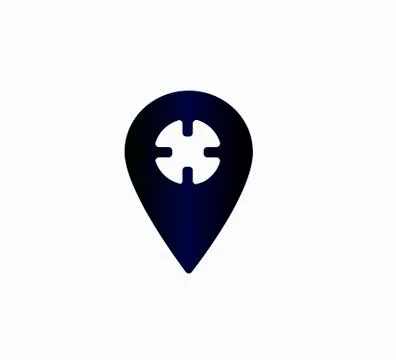Flat geolocation icon, plotting route Stock Illustration