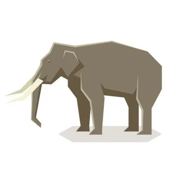 Flat geometric Asian Elephant Stock Illustration