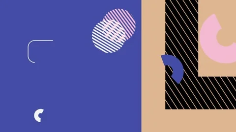 Flat geometric background Art landscape for children education Stock Footage 246043173