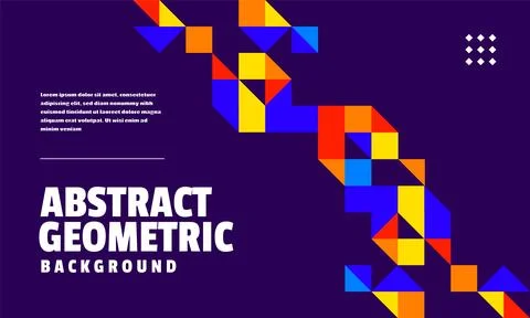 Flat geometric background design template graphic Stock Illustration