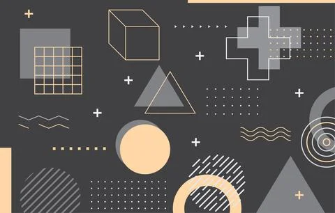 Flat geometric decorative memphis background Stock Illustration