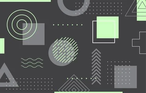 Flat geometric decorative memphis background Stock Illustration