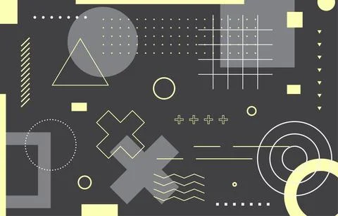 Flat geometric decorative memphis background Stock Illustration