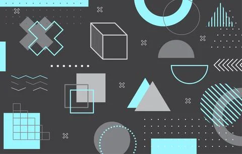 Flat geometric decorative memphis background Illustrazione stock