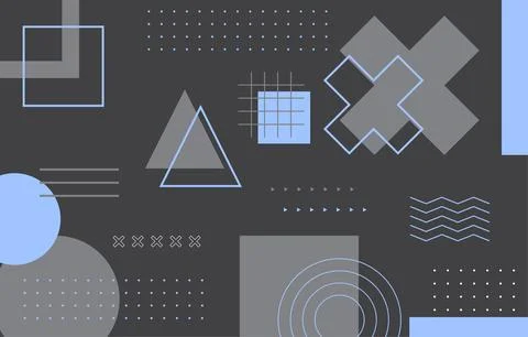 Flat geometric decorative memphis background Stock Illustration