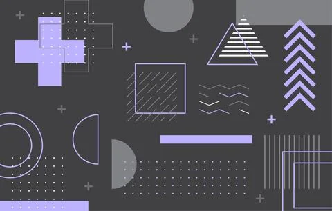 Flat geometric decorative memphis background Stock Illustration