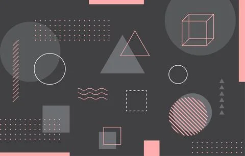 Flat geometric decorative memphis background イラスト素材