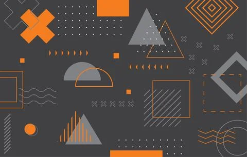 Flat geometric decorative memphis background イラスト素材