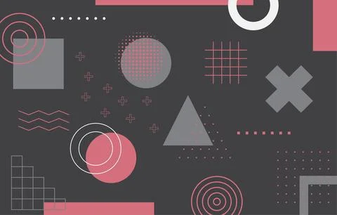 Flat geometric decorative memphis background イラスト素材