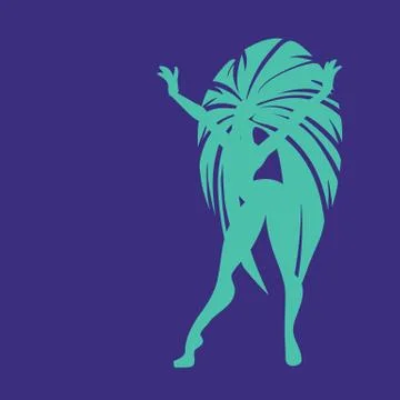 Flat geometric design of dancing samba queen Stock Illustration
