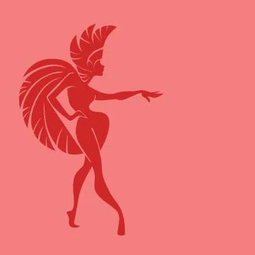 Flat geometric design of dancing samba queen Stock Illustration