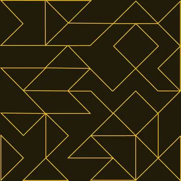 A flat geometric figure, thin yellow lines Stock Illustration