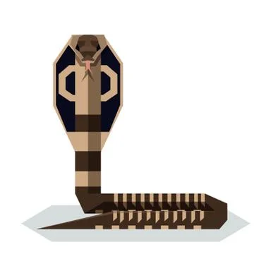 Flat geometric King Cobra Stock Illustration