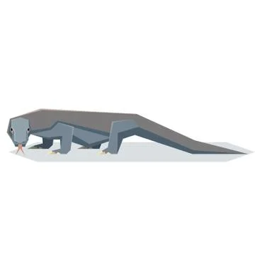 Flat geometric Komodo dragon Stock Illustration