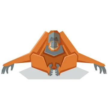FLat geometric orangutan Stock Illustration