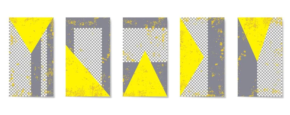 Flat geometric pattern in gray and yellow colors. Illustrazione stock