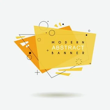 Flat geometric shape with outline in memphis design style. Vivid transparent  Stock Illustration