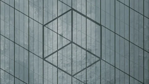 Flat geometric shapes that create the optical illusion of a cube. 3d rendering Stock Footage 295843547