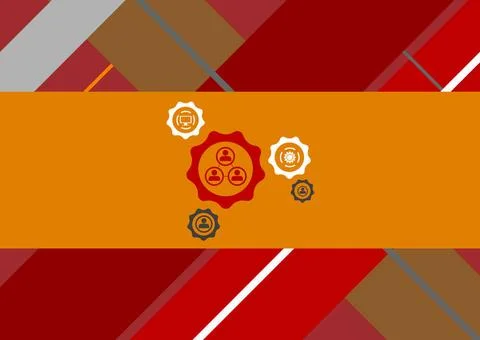 Flat geometric tech background with gears Flat geometric tech background w... Stock Photos