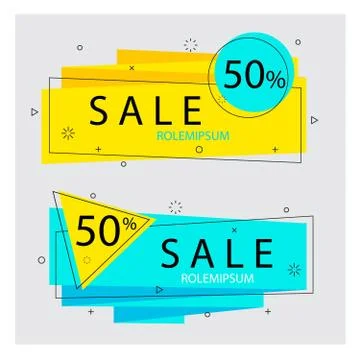 Flat geometric vector banners.Trendy .abstract background Stock Illustration