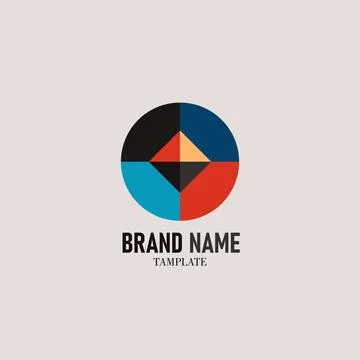 Flat geometric vector graphic logo for startup. Simple minimalism Stock Illustration