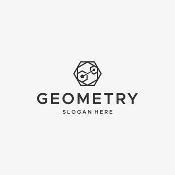 Flat geometry hexagon point straight logo design Stock Illustration