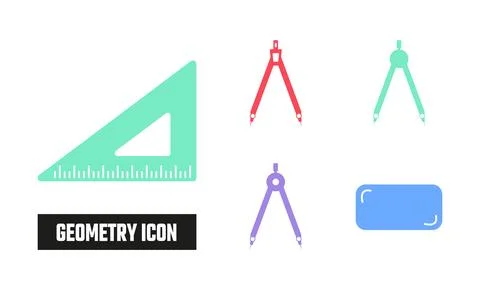 Flat Geometry Icon Symbol Vector Illustration Stock Illustration