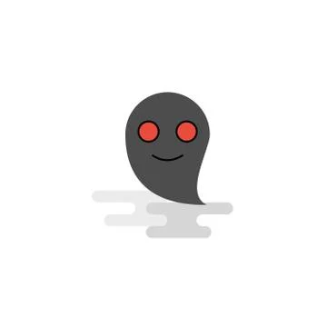 Flat Ghost Icon. Vector Stock Illustration