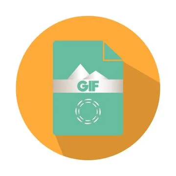 Flat gif icon vector illustration with white background Stock Illustration