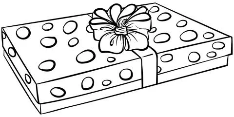 Flat gift box Stock Illustration